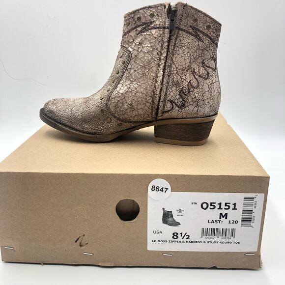 Corral Metallic Studded Distressed Leather Ankle Boots Multicolor  Size 8.5 M - Picture 11 of 11